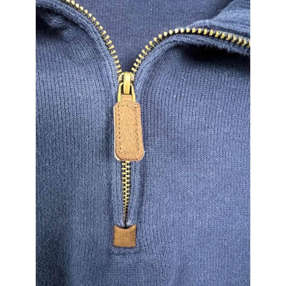 Polo Ralph Lauren Mens‎ XXL Navy 1/4 Zip Cotton Pullover Sweater Mock Neck E13